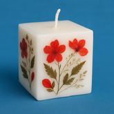 Square Natural Dry Flower Perfumed Candle 5 pieces (SQUARE 3 INCHES)